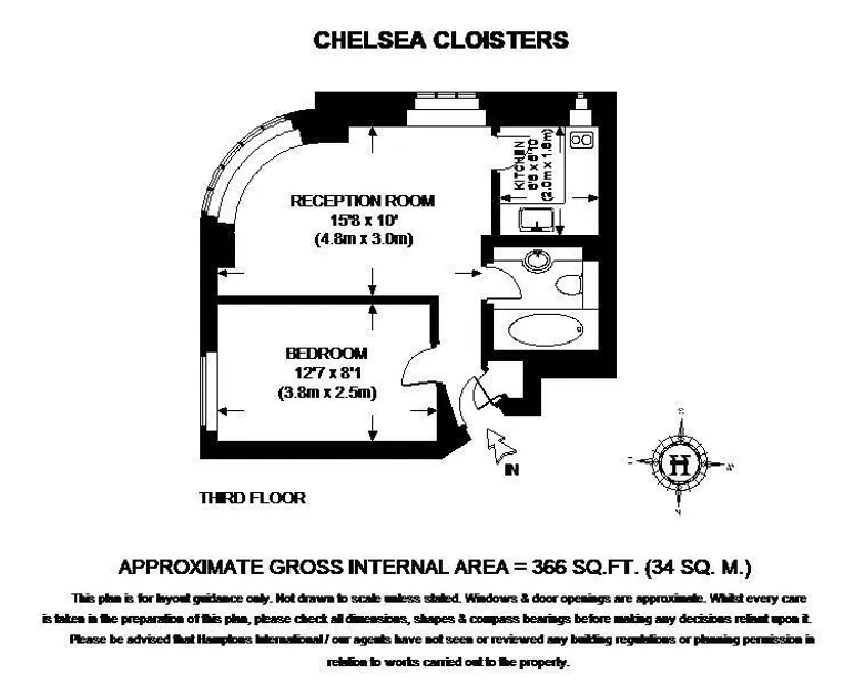 Floorplan 1 for Chelsea Cloisters London SW3