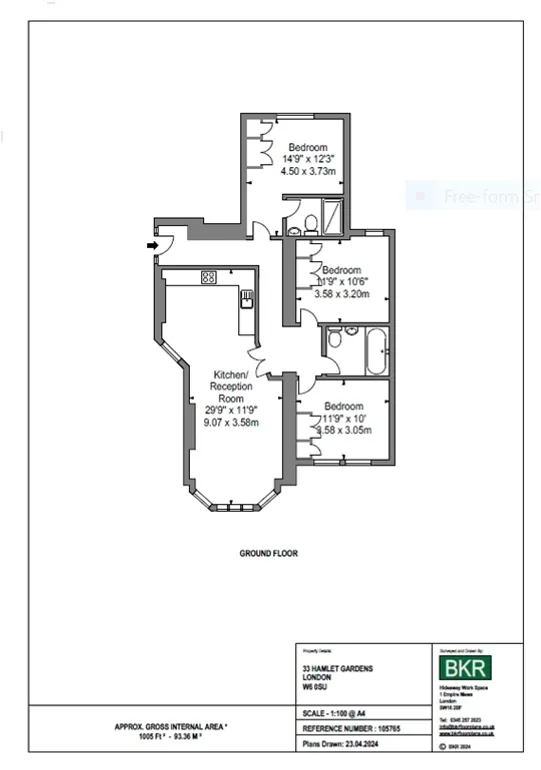 Floorplan 1 for Hamlet Gardens, King Street, London, W6