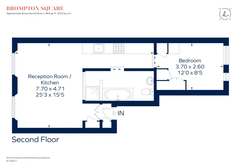 Floorplan 1 for Brompton Square Knightsbridge SW3