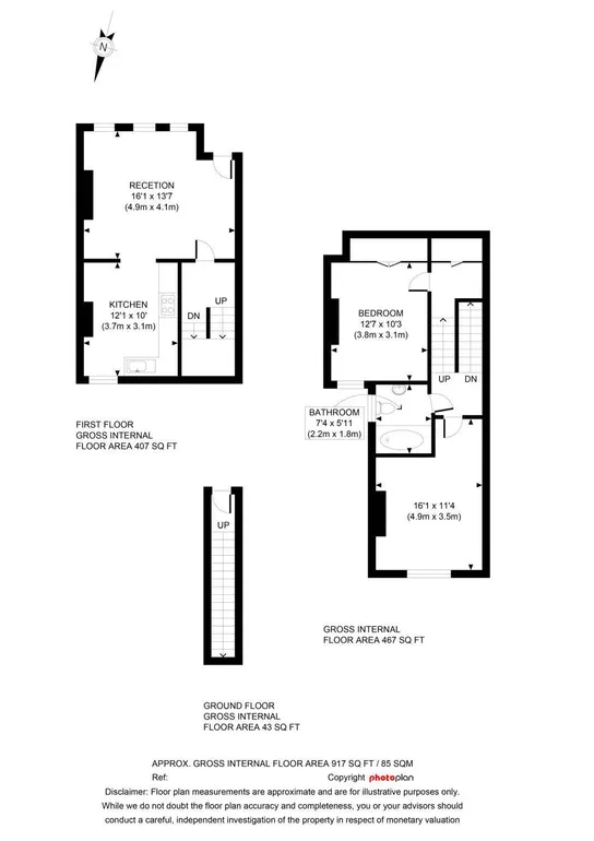 Floorplan 1 for Rathcoole Gardens London N8