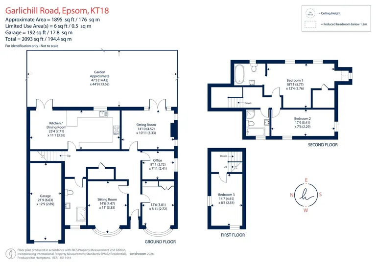 Floorplan 1 for Garlichill Road, Epsom, KT18
