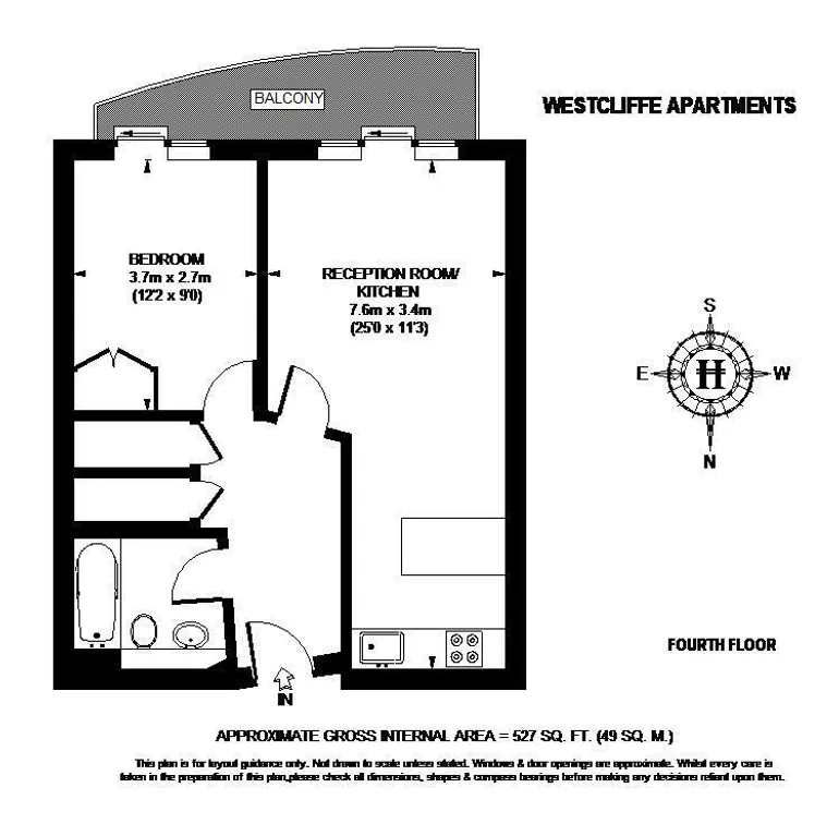 Floorplan 1 for Westcliffe Apartments South Wharf Road Paddington W2