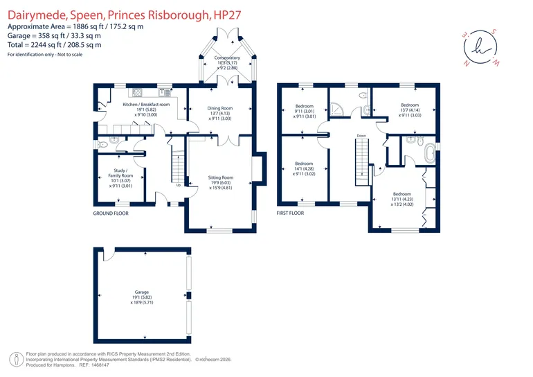 Floorplan 1 for Dairymede, Speen, Princes Risborough, HP27