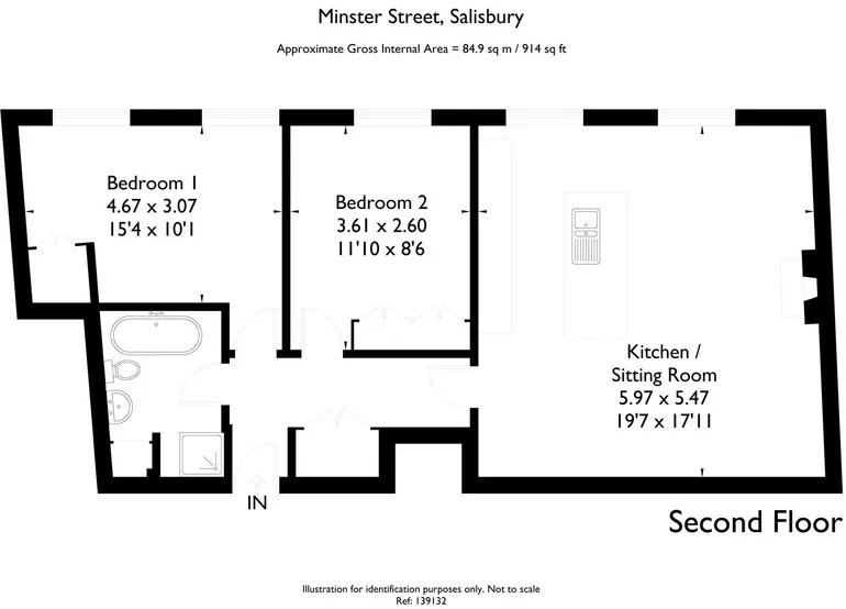 Floorplan 1 for Oatmeal Row, Salisbury, SP1