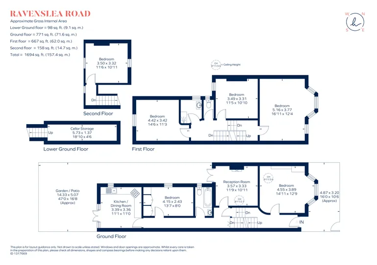 Floorplan 1 for Ravenslea Road, London, SW12