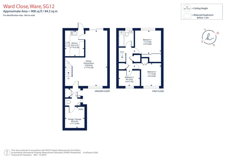 Floorplan 1 for Ward Close, Ware, SG12