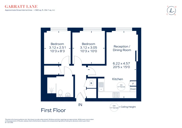 Floorplan 1 for 330 Garratt Lane, London, SW18