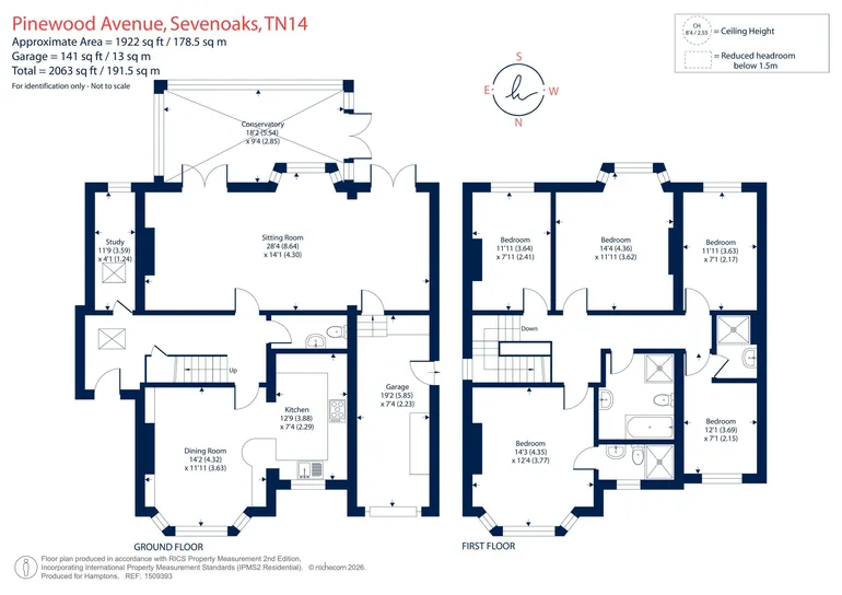 Floorplan 1 for Pinewood Avenue, Sevenoaks, TN14