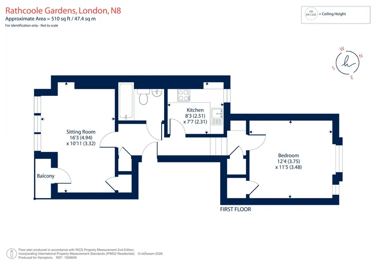 Floorplan 1 for Rathcoole Gardens, London, N8