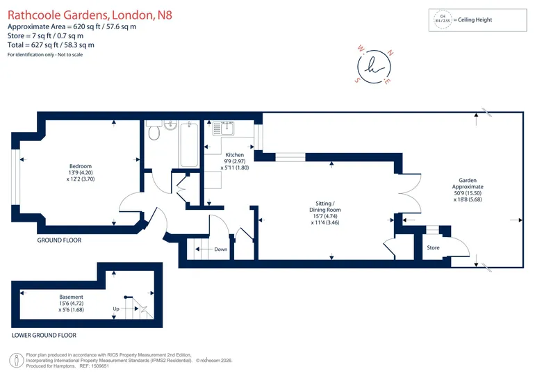 Floorplan 1 for Rathcoole Gardens, London, N8