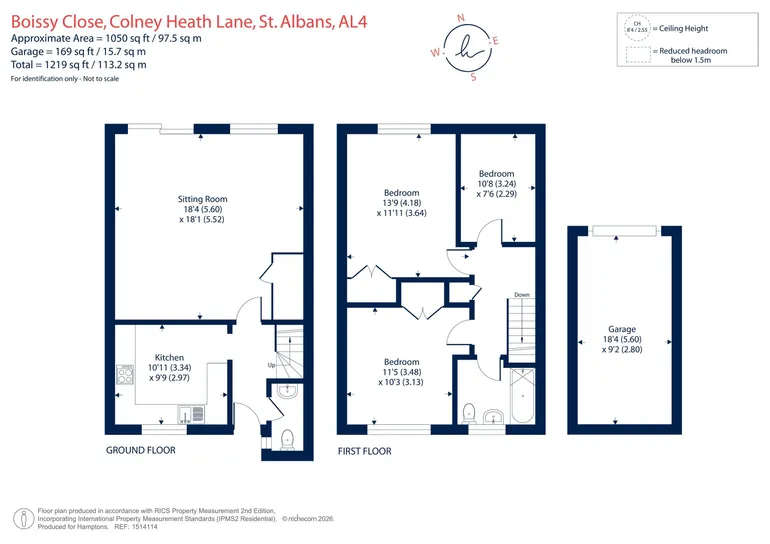 Floorplan 1 for Boissy Close, Colney Heath Lane, St. Albans, AL4