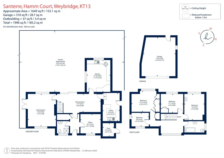 Floorplan 1 for Hamm Court, WEYBRIDGE, KT13