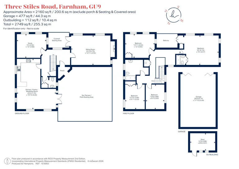 Floorplan 1 for Three Stiles Road, Farnham, GU9