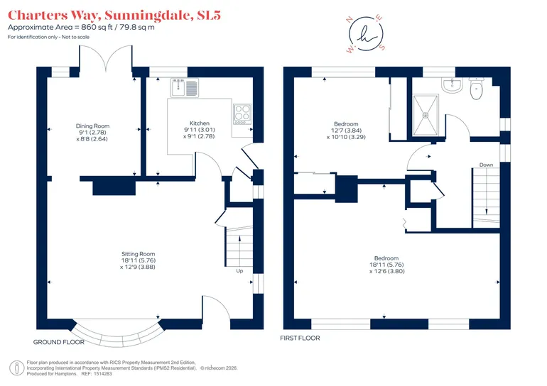 Floorplan 1 for Charters Way, Sunningdale, SL5