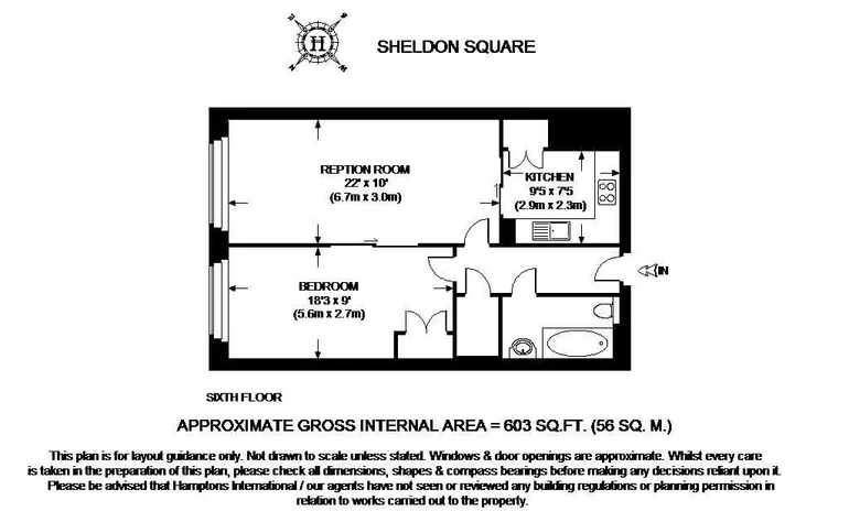 Floorplan 1 for Sheldon Square Paddington W2