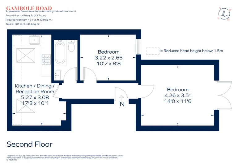 Floorplan 1 for Gambole Road Tooting SW17