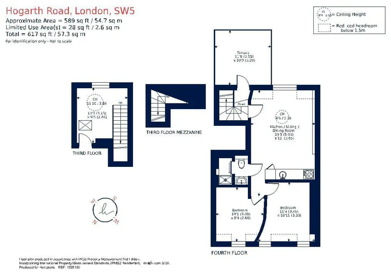 Floorplan 1 for Hogarth Road London SW5