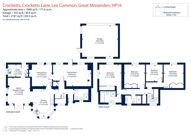 Floorplan 1 for Crocketts Lane, Lee Common, HP16