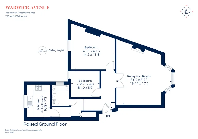 Floorplan 1 for Warwick Avenue, London, W9