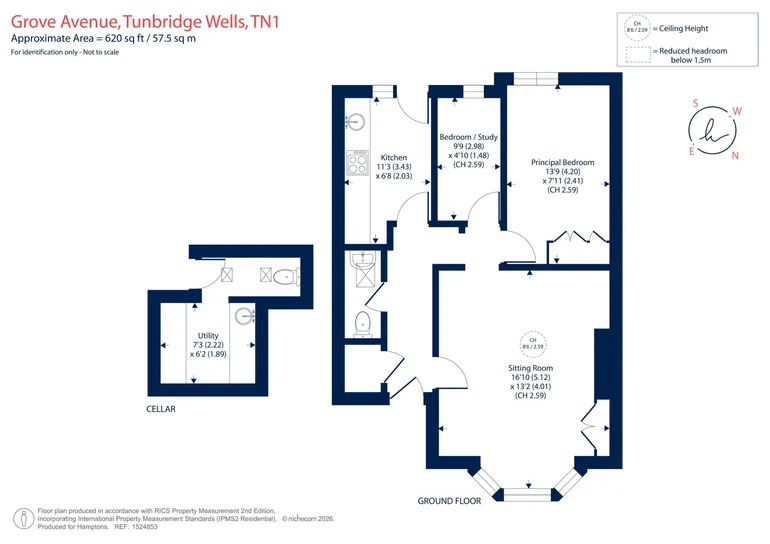 Floorplan 1 for Grove Avenue, Tunbridge Wells, TN1