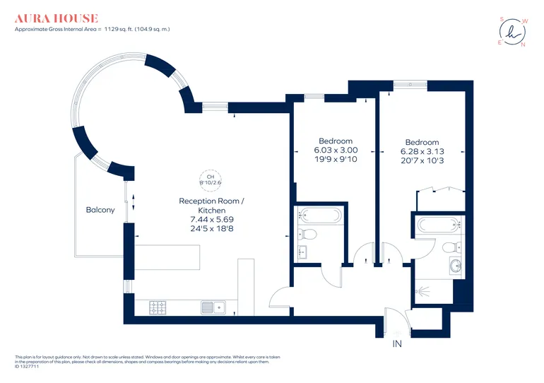 Floorplan 1 for Melliss Avenue, Richmond, TW9