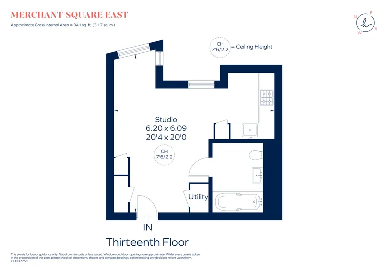 Floorplan 1 for Merchant Square East, London, W2
