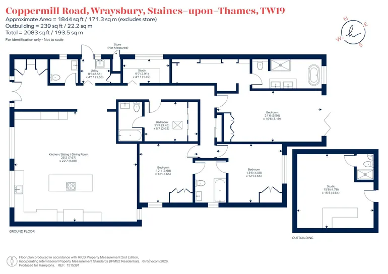 Floorplan 1 for Coppermill Road, Wraysbury, TW19