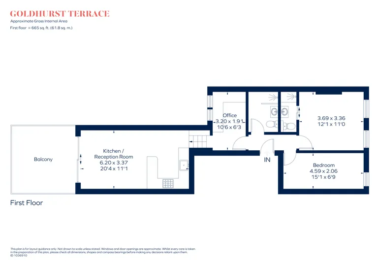 Floorplan 1 for Goldhurst Terrace London NW6
