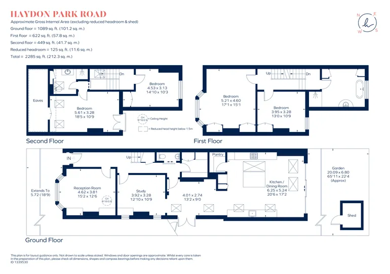 Floorplan 1 for Haydon Park Road, London, SW19