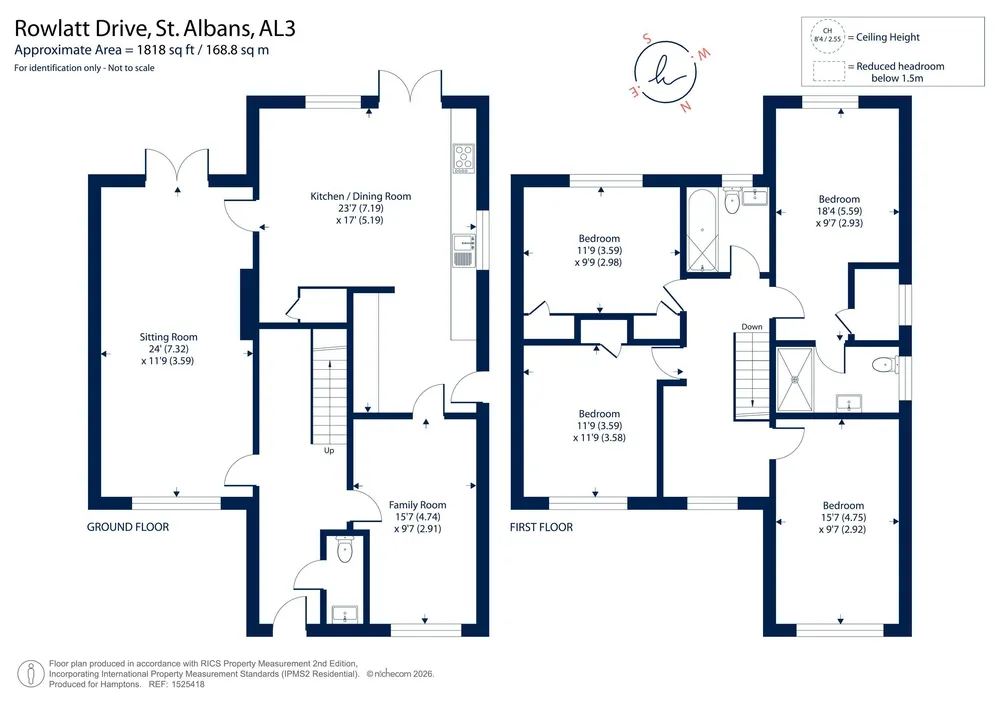 Floorplan for Rowlatt Drive, St. Albans, AL3