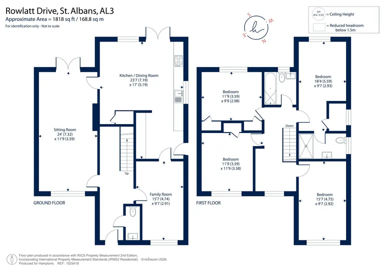 Floorplan 1 for Rowlatt Drive, St. Albans, AL3