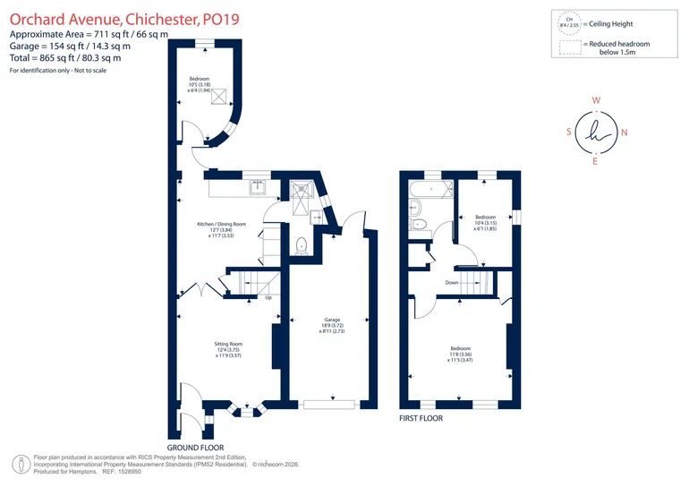 Floorplan 1 for Orchard Avenue, Chichester, PO19