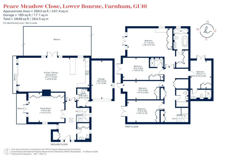 Floorplan 1 for Peace Meadow Close, Lower Bourne, Farnham, GU10