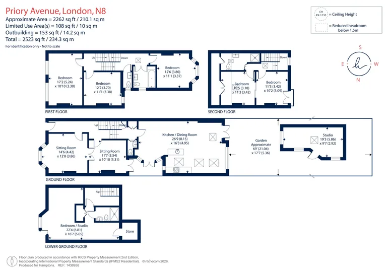 Floorplan 1 for Priory Avenue Crouch End N8