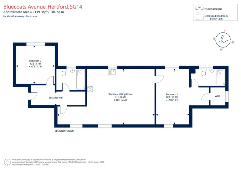 Floorplan 1 for Bluecoats Avenue, Hertford, SG14