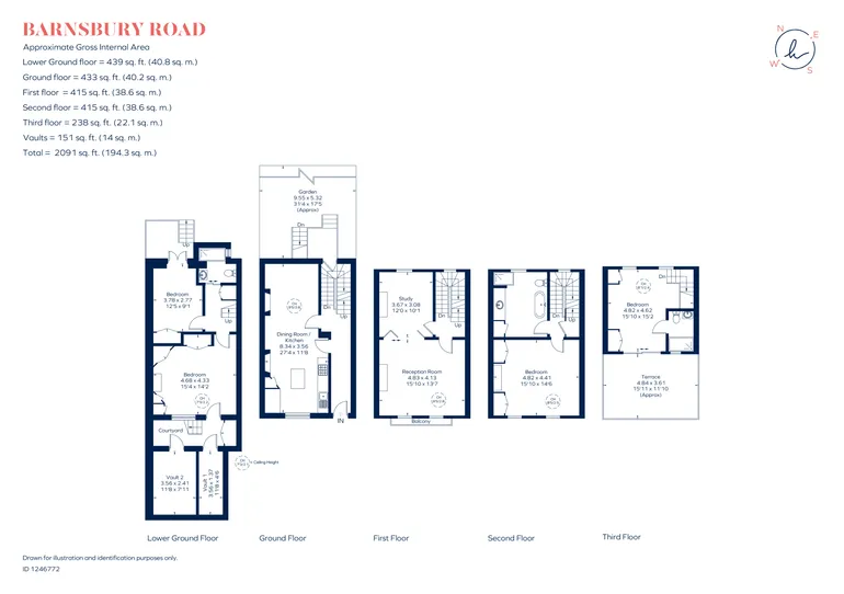 Floorplan 1 for Barnsbury Road, London, N1