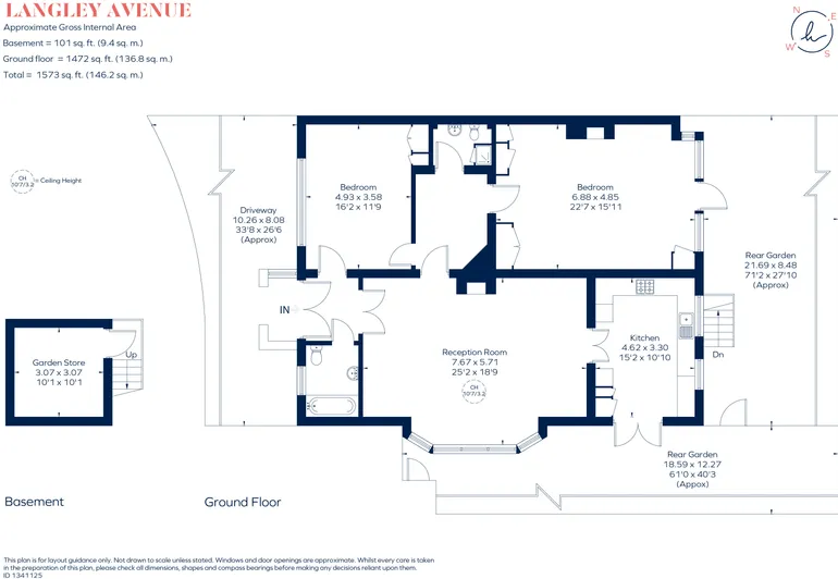 Floorplan 1 for Langley Avenue, Surbiton, KT6