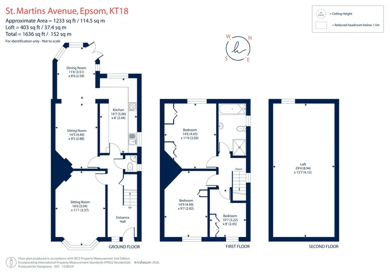 Floorplan 1 for St. Martins Avenue, Epsom, KT18
