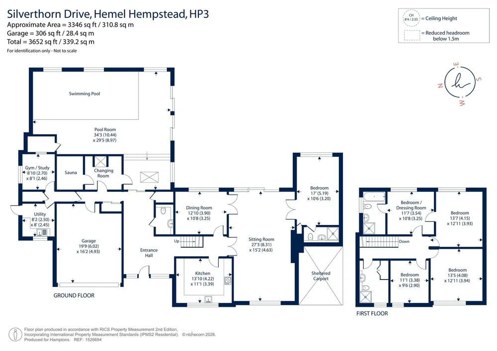Floorplan for Silverthorn Drive, Hemel Hempstead, HP3