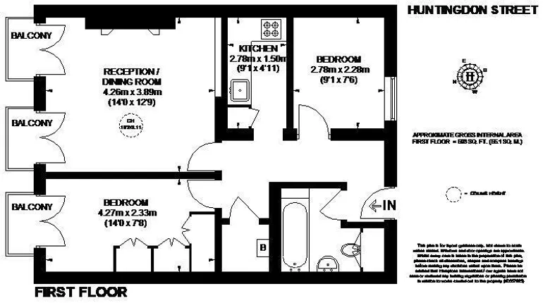Floorplan 1 for Huntingdon Street London N1
