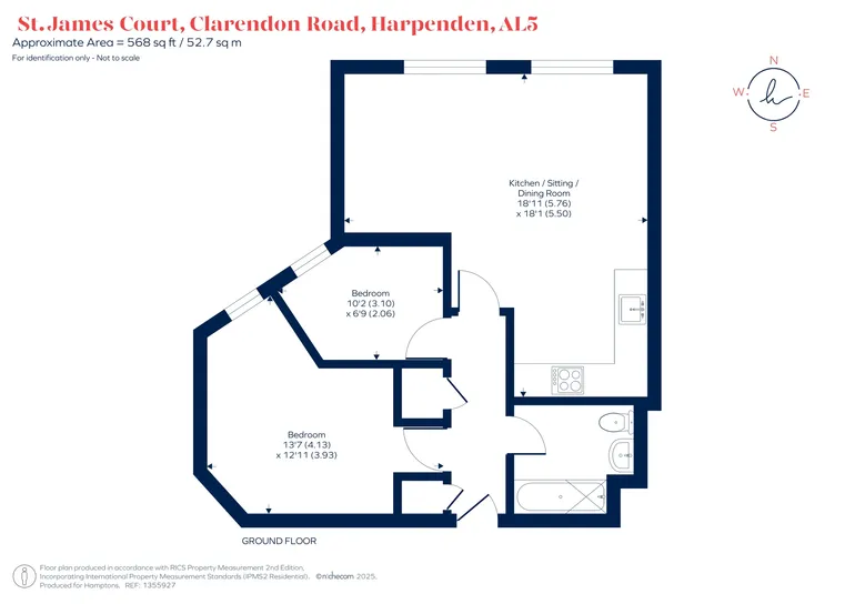 Floorplan 1 for St. James Court Clarendon Road AL5