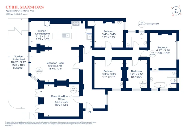 Floorplan 1 for Prince Of Wales Drive, London, SW11