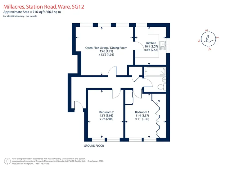 Floorplan 1 for Millacres, Station Road, Ware, SG12