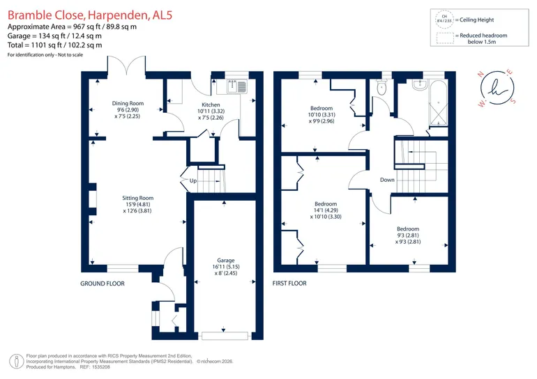 Floorplan 1 for Bramble Close, Harpenden, AL5