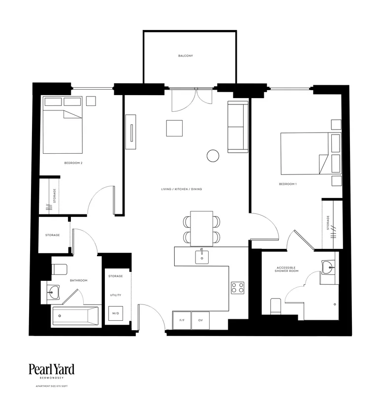 Floorplan 1 for Pearl Yard Biscuit Walk Bermondsey SE16 4FD