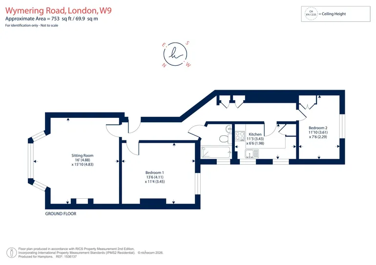 Floorplan 1 for Wymering Road London W9