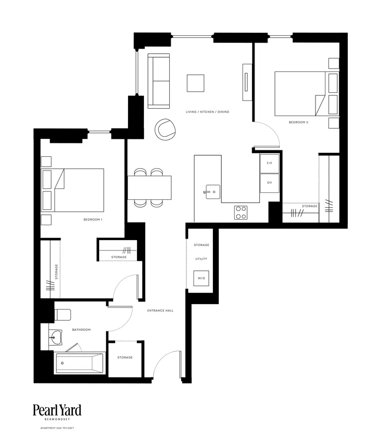 Floorplan 1 for Pearl Yard, Biscuit Walk Bermondsey SE16