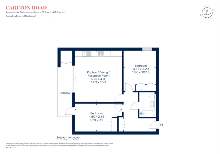 Floorplan 1 for Carlton Road, Ealing, W5