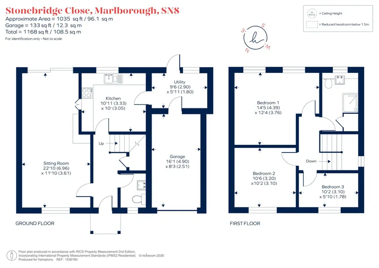 Floorplan 1 for Stonebridge Close, Marlborough, SN8