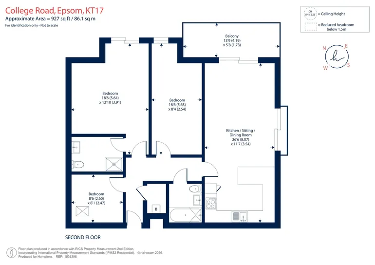 Floorplan 1 for College Road, Epsom KT17